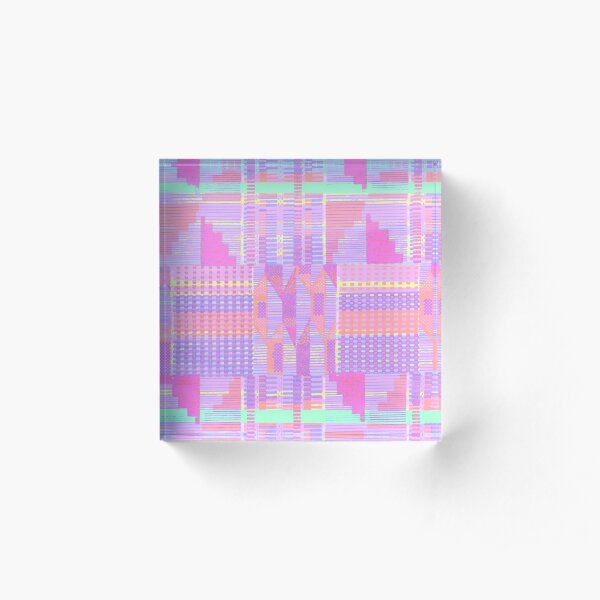Pastel Pink Kente Acrylic Block