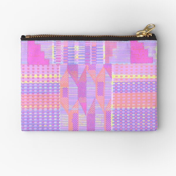 Pastel Pink Kente Zipper Pouch