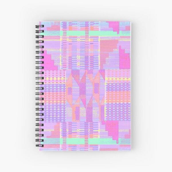Pastel Pink Kente Spiral Notebook