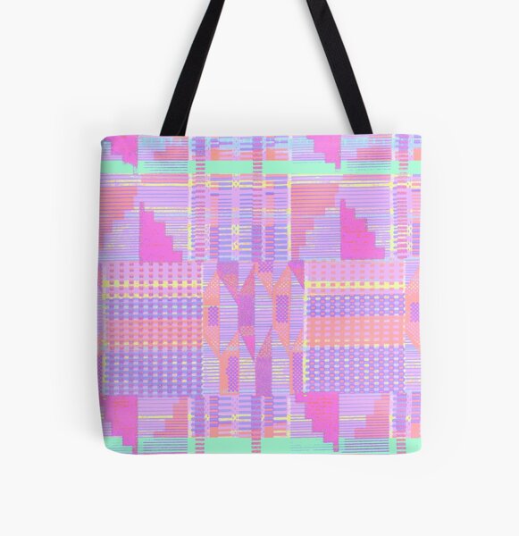 Pastel Pink Kente All Over Print Tote Bag