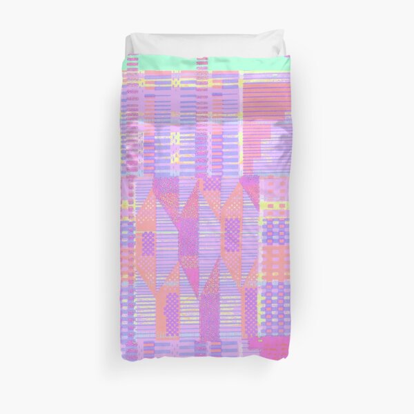 Pastel Pink Kente Duvet Cover