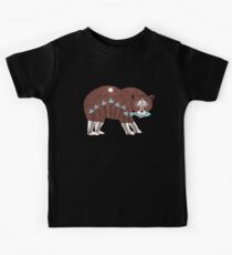Folk Art Spirit Bear with Fish Kids Tee