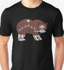 Folk Art Spirit Bear with Fish Unisex T-Shirt