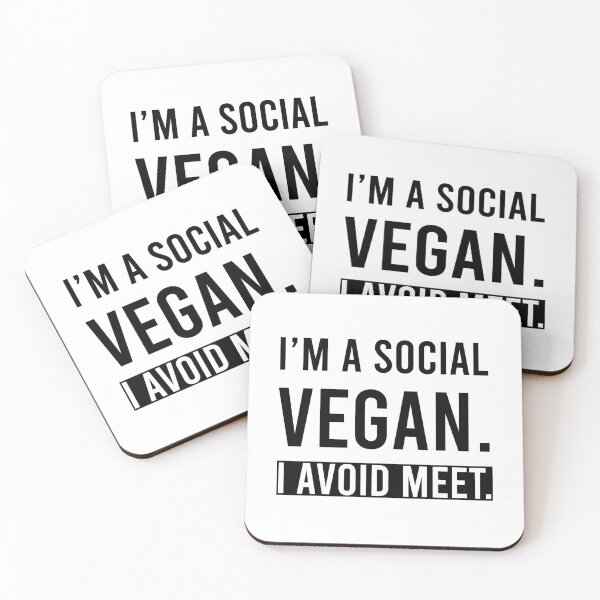 Item preview, I am a social vegan I avoid Meet, funny vegan social distancing pun designed and sold by stickmeok.