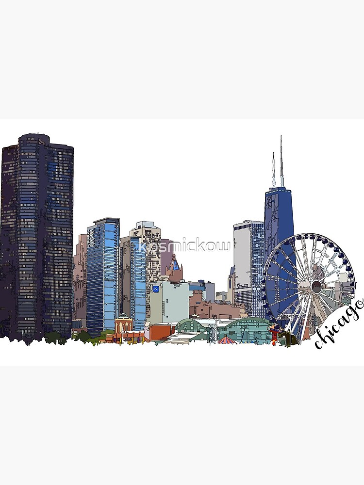 Chicago word skyline shirt adult