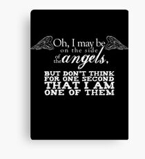 Side of the Angels - Black Canvas Print