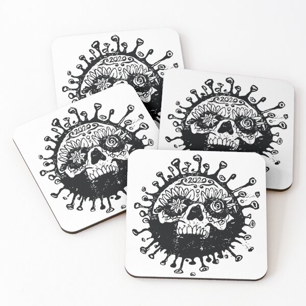 Item preview, 2020 Coronavirus Covid Flowers and Skull designed and sold by la-mexicana.