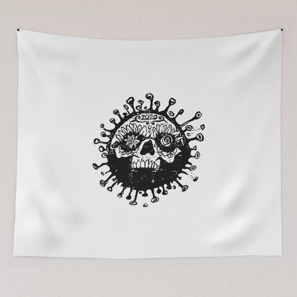 Item preview, 2020 Coronavirus Covid Flowers and Skull designed and sold by la-mexicana.
