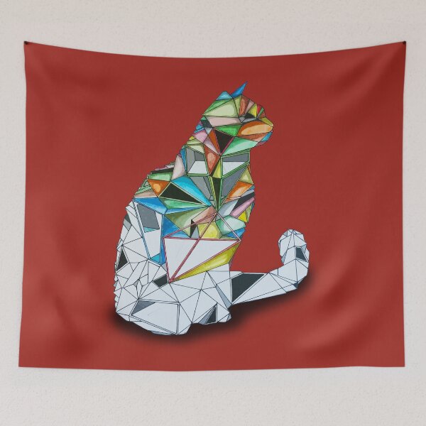 Item preview, colorful geometric cat design designed and sold by dominic0925.
