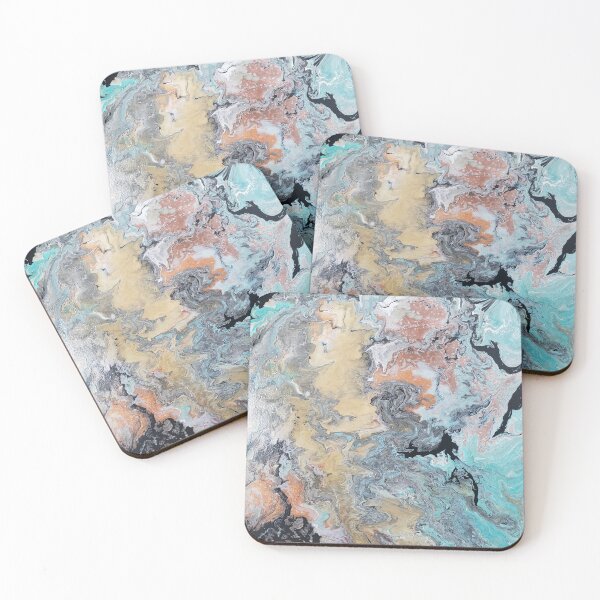 Item preview, Copper, gold, bronze and teal pour designed and sold by Kim-Pratt.