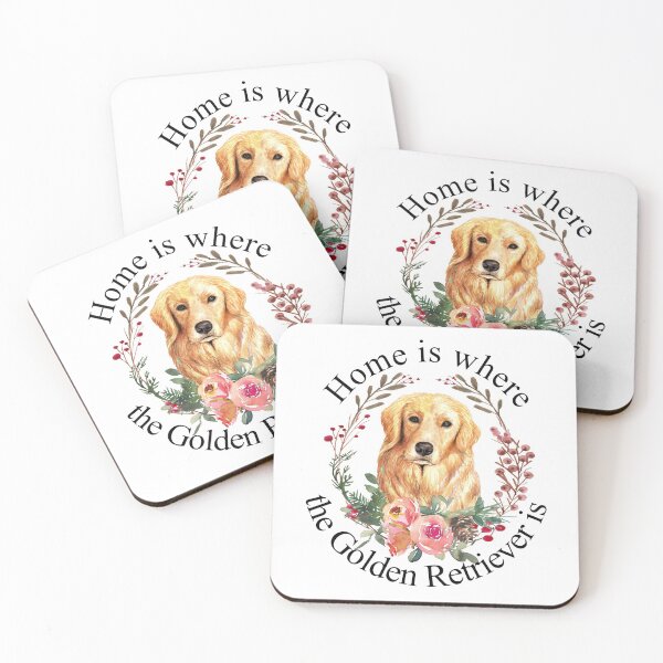 Item preview, Home is Where the Golden Retriever is, Sticker T-Shirt Laptop Water Bottle designed and sold by StickerArtwork.