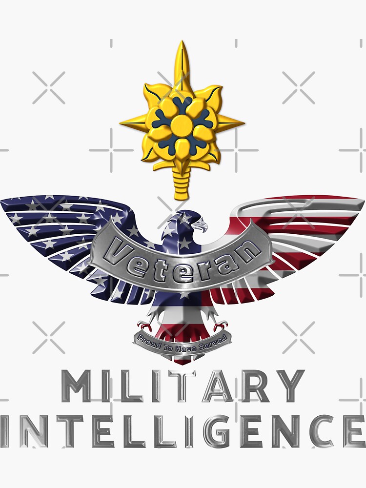 "Army Military Intelligence Veteran Customized Eagle" Sticker for Sale