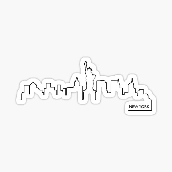 Item preview, New York cityscape (black line) designed and sold by peculiardesign.