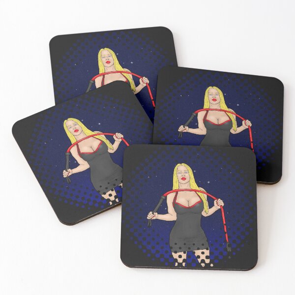 Item preview, blonde dominatrix with whip in front of night sky designed and sold by PinUpsandPulp.