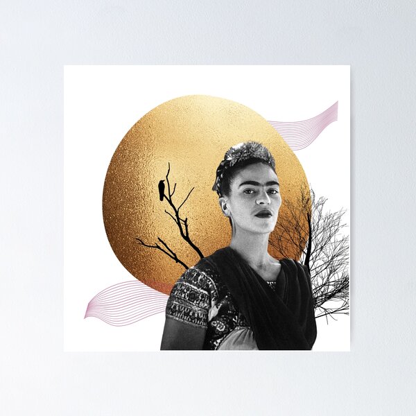 Item preview, Frida Kahlo, flowers, bird and copper sun designed and sold by Adriana C (All about Frida).
