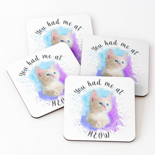 Item preview, You Had Me at Meow, Cat Sticker, Cute, Kitten T-Shirt, Cat Laptop, Water Bottle designed and sold by StickerArtwork.