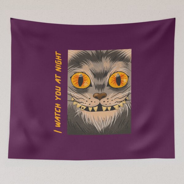 Item preview, Te miro de noche - Gato aterrador designed and sold by ManiaTeec.
