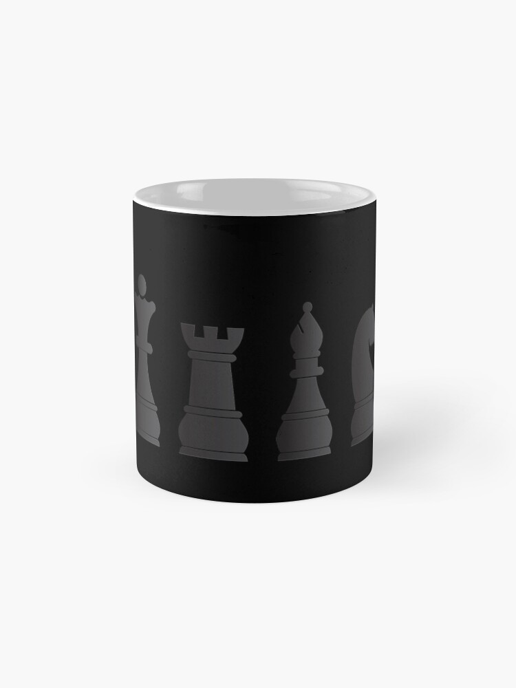Alternate view of All black one white chess pieces Mug