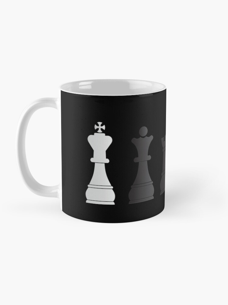 Alternate view of All black one white chess pieces Mug
