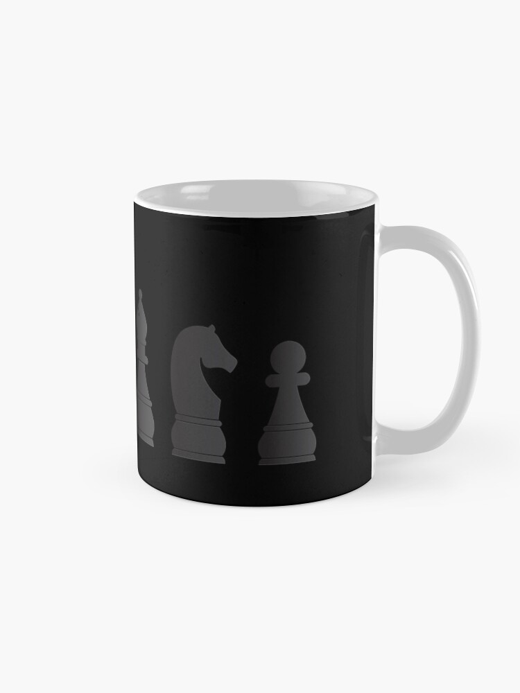Alternate view of All black one white chess pieces Mug
