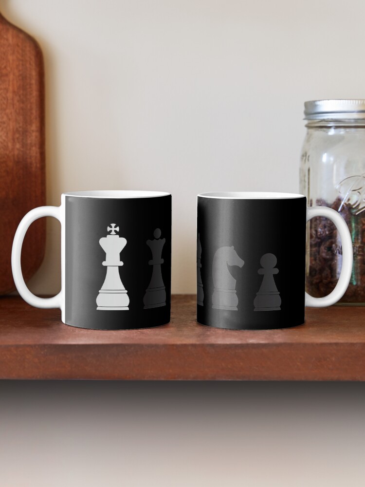 Alternate view of All black one white chess pieces Mug