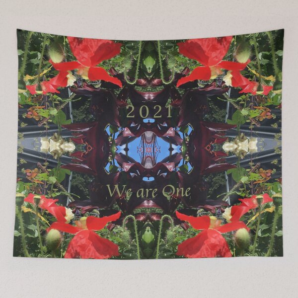 Item preview, Scarlet Poppies, Deep Purple under Blue Skies - 2021 - We are One designed and sold by RoseAromas.
