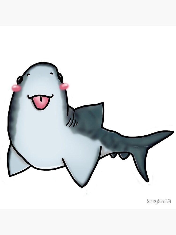 Cute Shark Art Print By Kazykim13 Redbubble