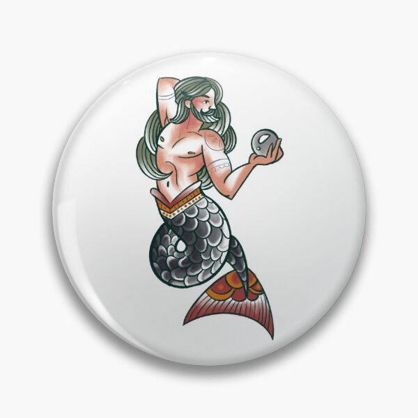 Item preview, Merman tattoo designed and sold by babbyspanch.