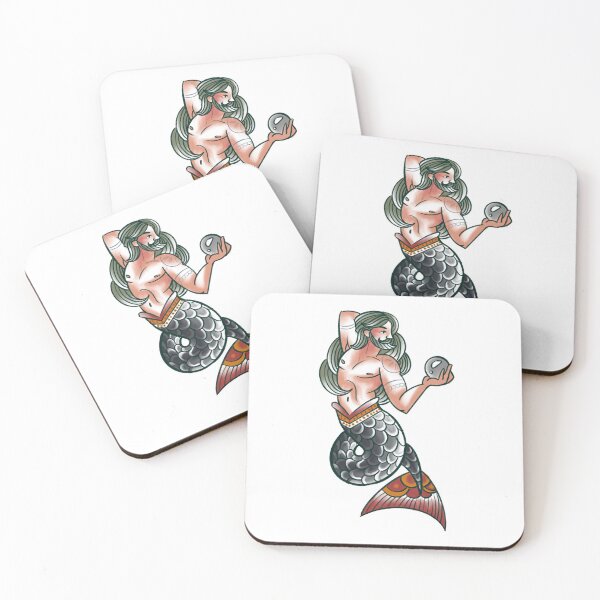 Item preview, Merman tattoo designed and sold by babbyspanch.