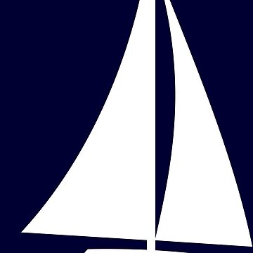 Vorschaubild zum Design Segelboot Silhouette auf Marineblau von rewstudio