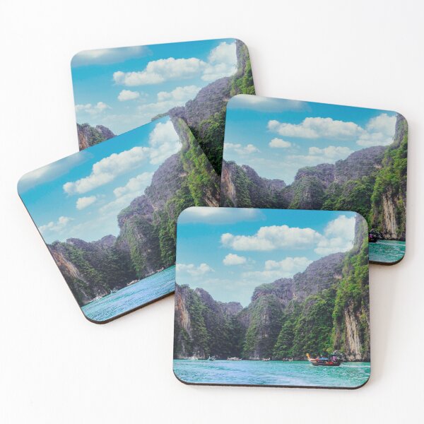 Item preview, Thailand Igneous Rocks and Puffy Clouds on Blue Sky Local Boats Tourist designed and sold by manda1988.