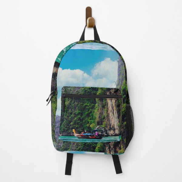 Item preview, Thailand Igneous Rocks and Puffy Clouds on Blue Sky Local Boats Tourist designed and sold by manda1988.
