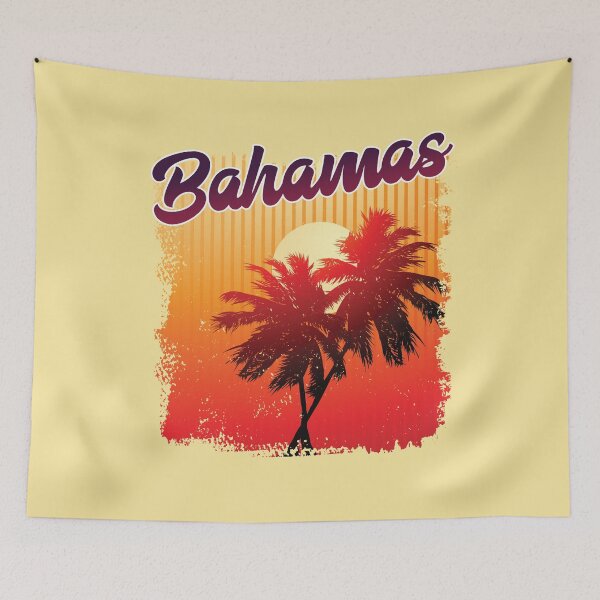 Item preview, Retro Bahamas Souvenir | Sunset Palm Trees The Bahamas designed and sold by Delightfully Cynical.