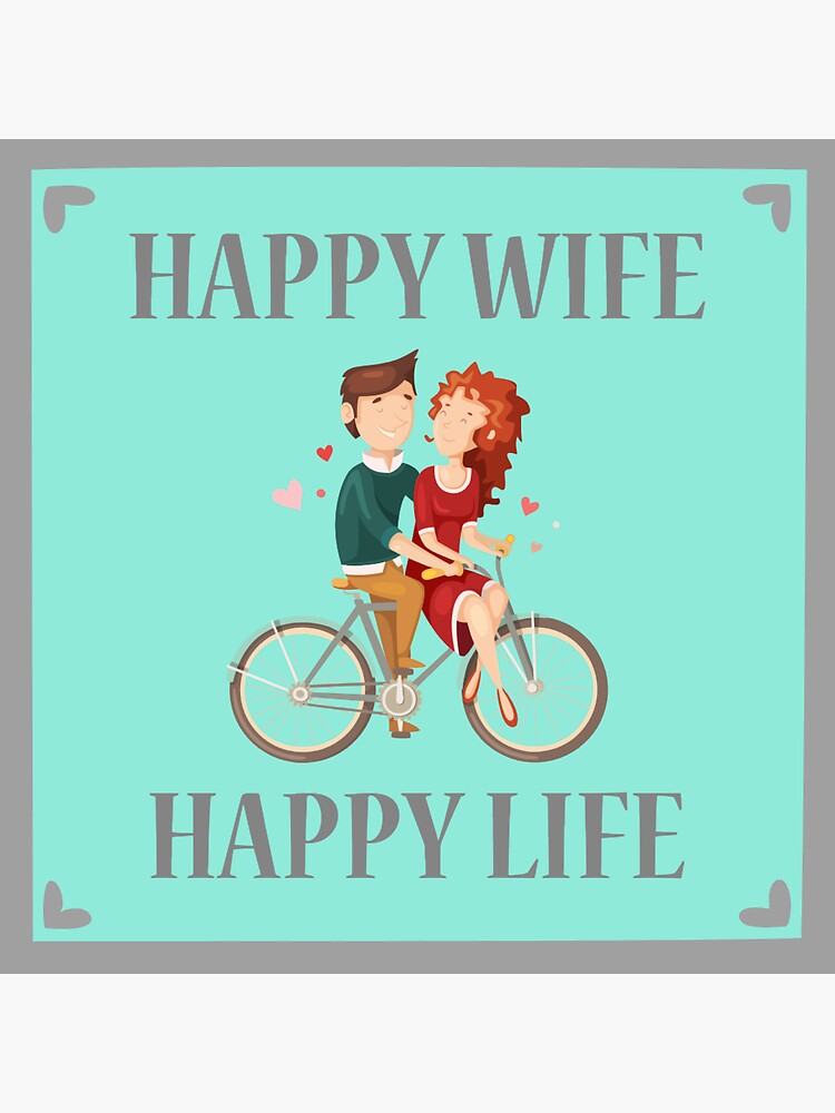 "Happy Wife Happy Life Funny Sticker" Sticker for Sale by BRANGODESIGNS