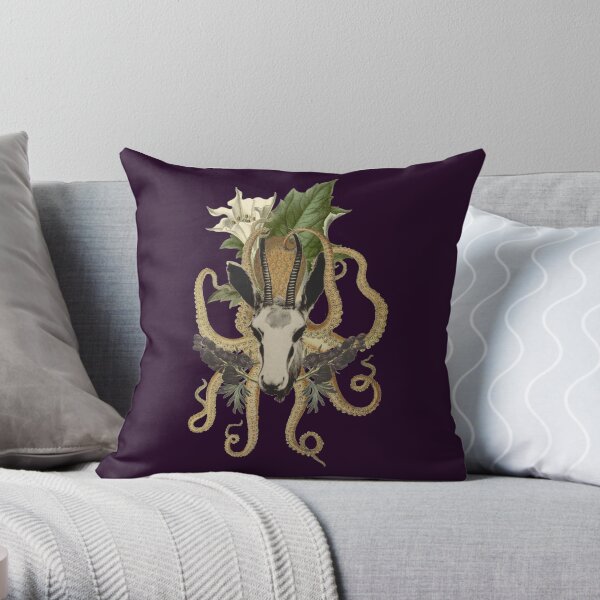 Capra Tentacle (purple) Throw Pillow