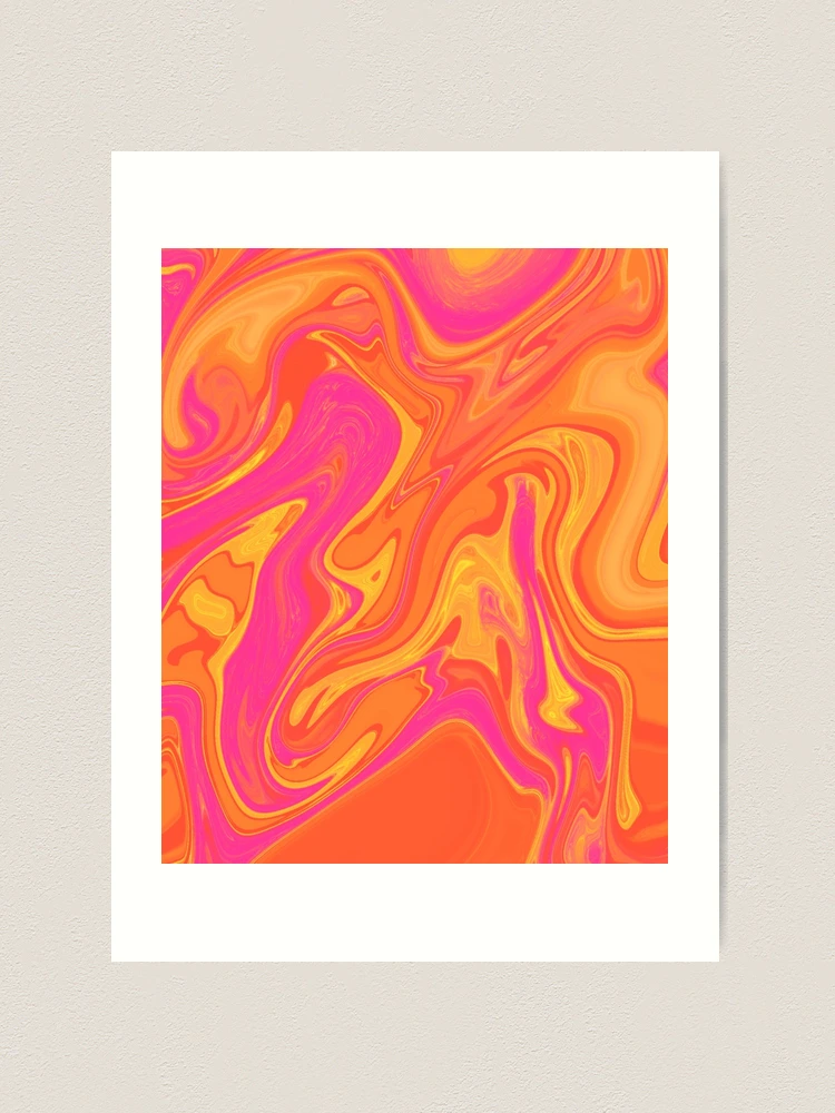 蛍光ピンク×オレンジの立体テクスチャーアート｜Petal textureNo.6 Orange and Pink swirl