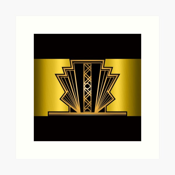Artikel-Vorschau von Art Deco Nouveau Schwarz und Gold Metallic Geometrisch, designt und verkauft von SloganExpress.