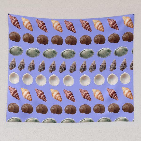 Item preview, Seashells on blue  designed and sold by LittleAngy.