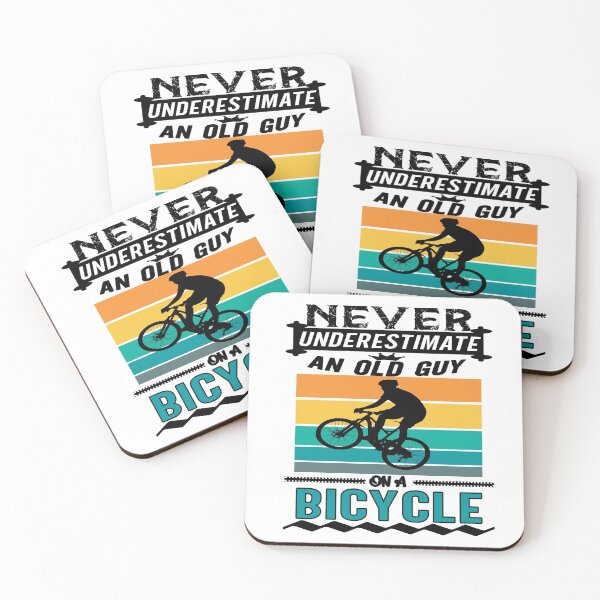 Item preview, Never Underestimate an Old Guy On A Bicycle designed and sold by Artsy Aura ⭐⭐⭐⭐⭐  .