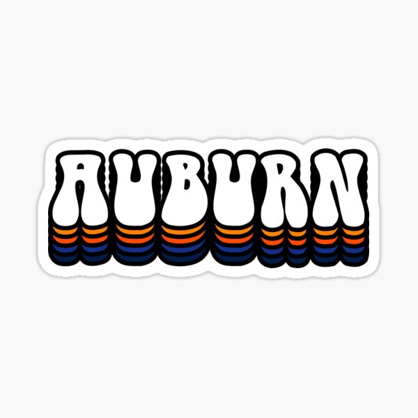 Auburn Rainbow Letters Sticker