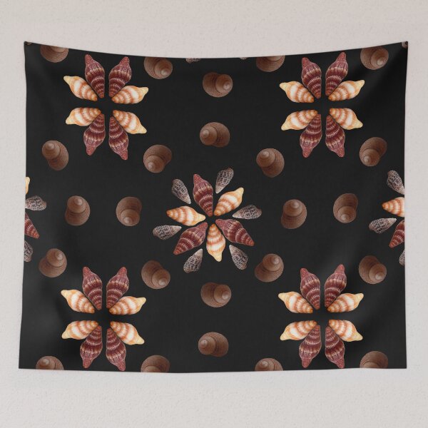Item preview, Seashell flower on black designed and sold by LittleAngy.