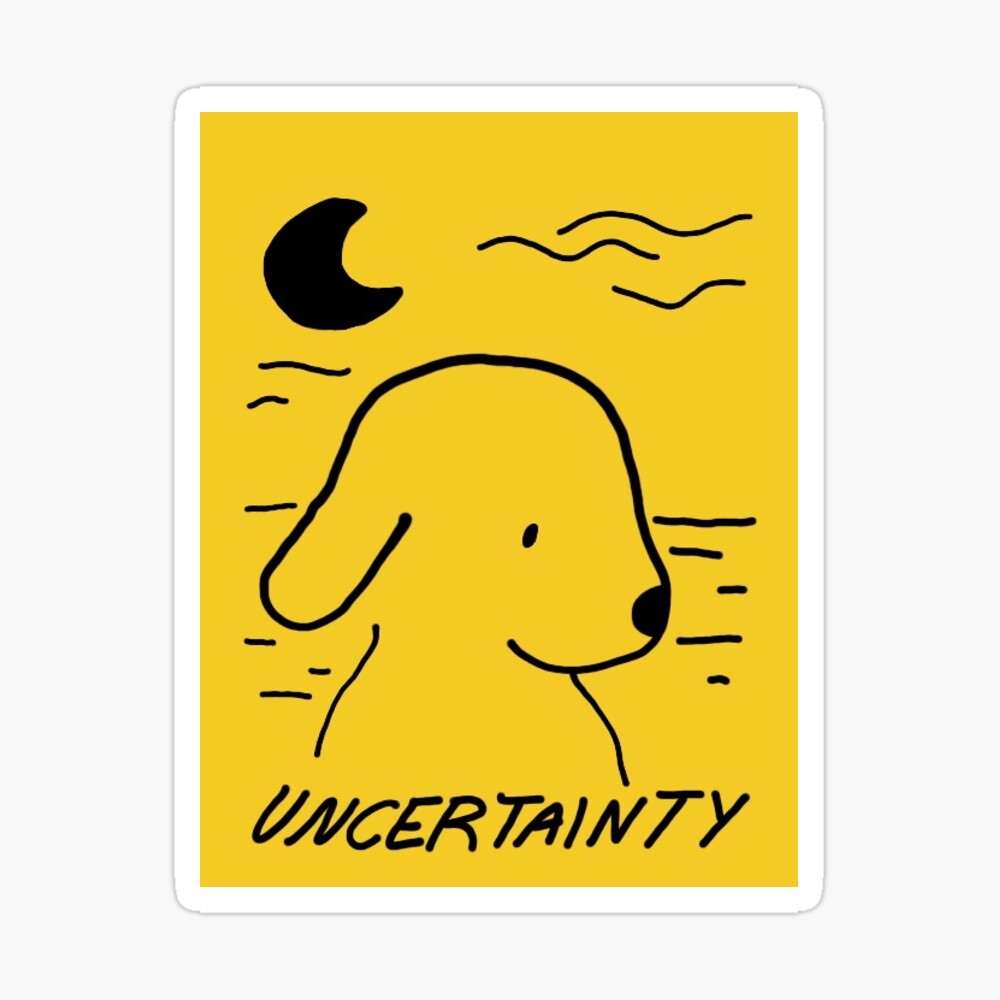 Uncertainty Sticker for Sale by randomange