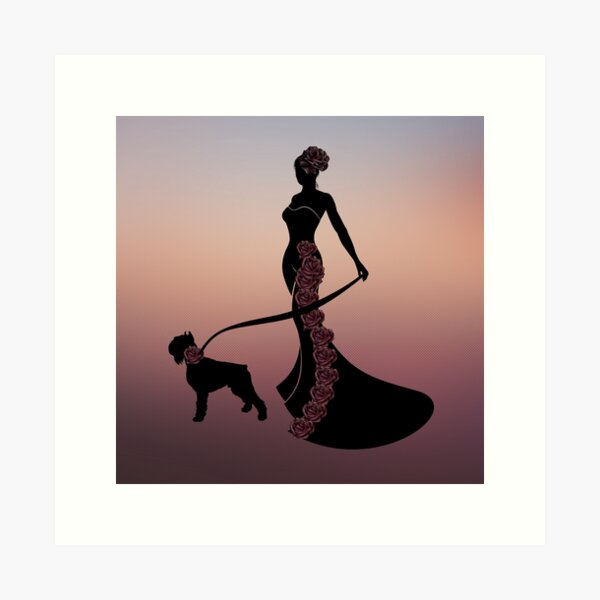 Artikel-Vorschau von Dame mit Hundesilhouette NYC Chic, designt und verkauft von SloganExpress.