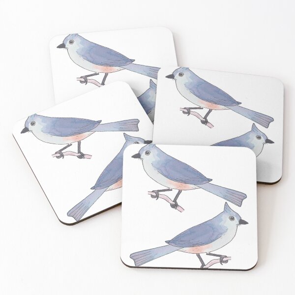 Item preview, Tufted Titmouse watercolor bird species illustration designed and sold by TheWaterBirds.