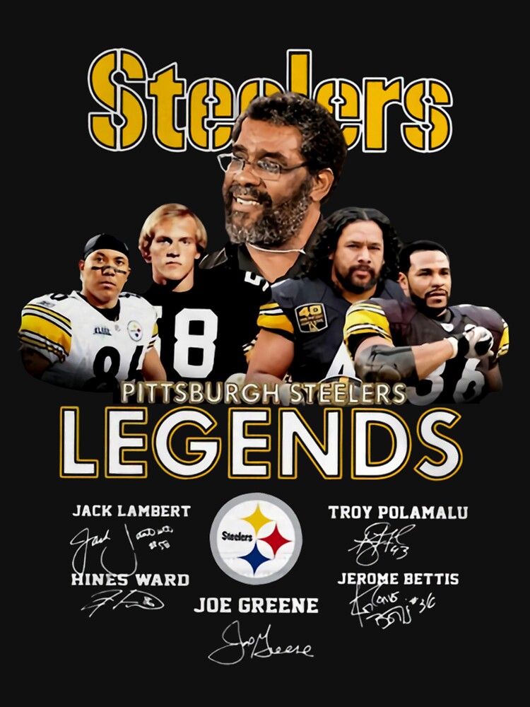 Pïttsbürġh lëġënds Jack lambertroy Polamalu Hines Ward Joe Greene Jerome  bettis Signa Sticker for Sale by NealLevine