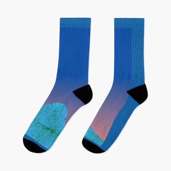 Item preview, Blue and Green Mountain with Crescent Moon in Gradient Evening Sky designed and sold by ShaunSandhu.