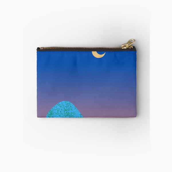 Item preview, Blue and Green Mountain with Crescent Moon in Gradient Evening Sky designed and sold by ShaunSandhu.