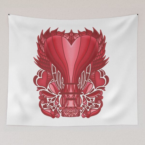 Item preview, heart shaped hot air love balloon illustration  designed and sold by crizzysketch.