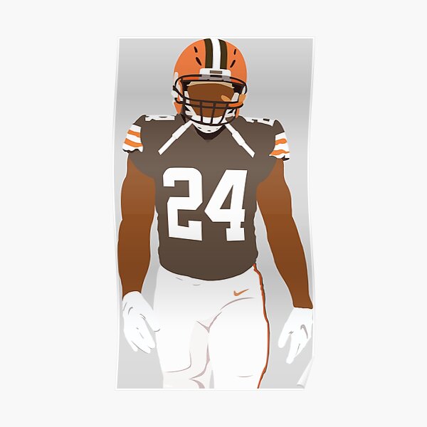 Nick Chubb football Paper Poster Browns 5 - Nick Chubb - Posters and Art  Prints