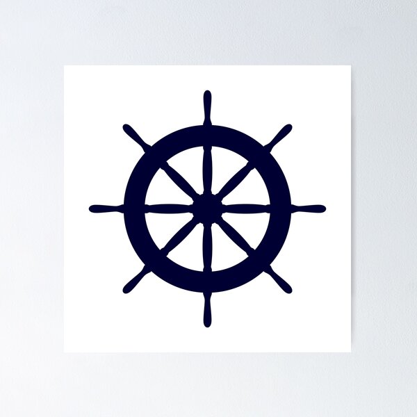 Item preview, Navy Blue Ship Steering Wheel designed and sold by rewstudio.